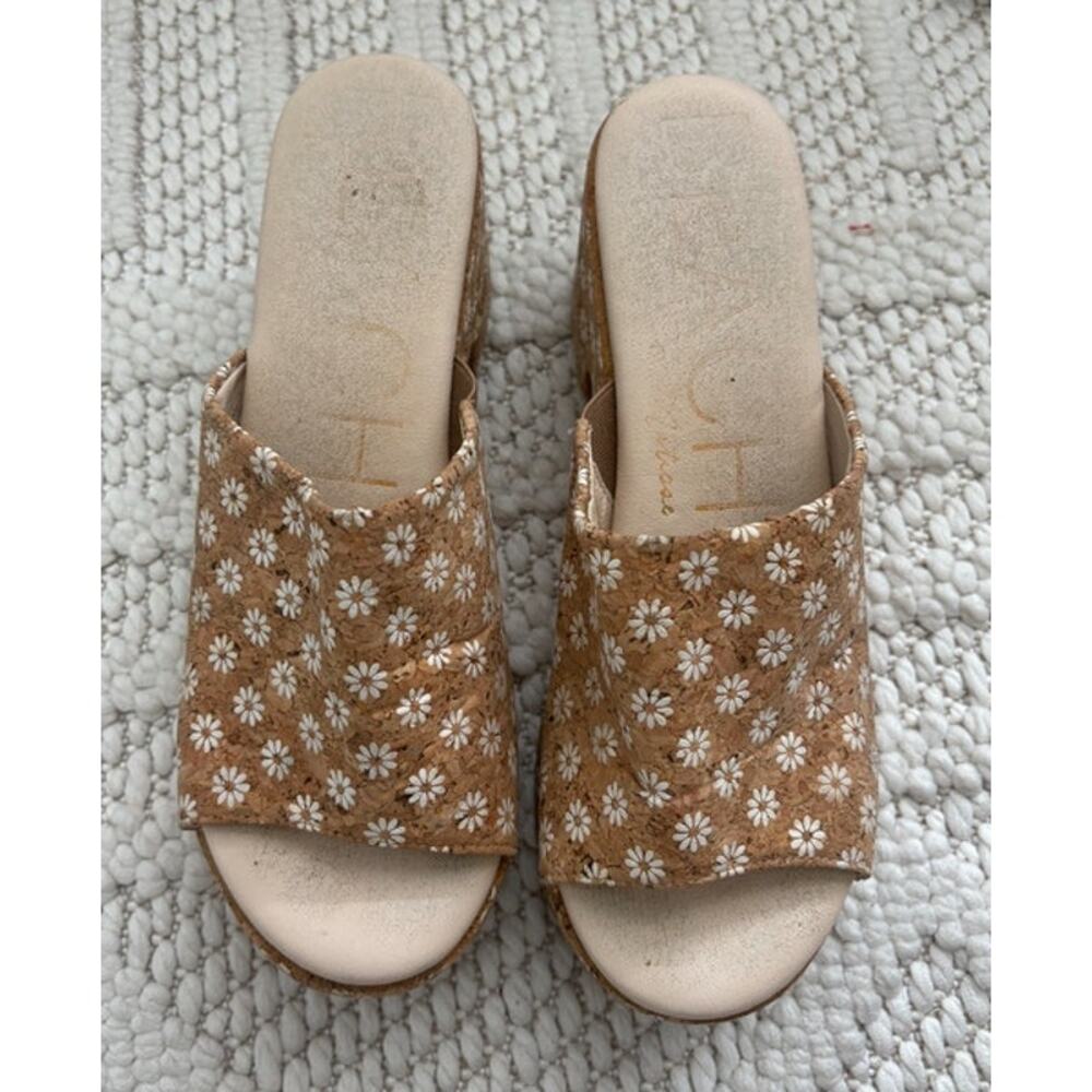 Womens Beach By Matisse Floral Cork Platform Slip On Sandals Size 7.5 - Picture 3 of 6